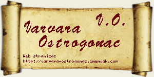 Varvara Ostrogonac vizit kartica